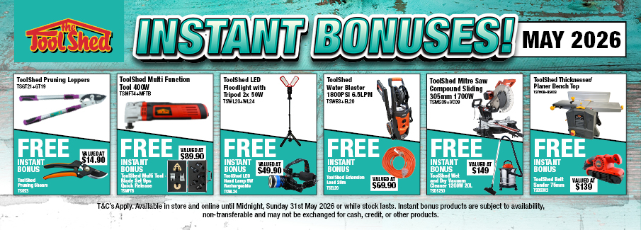 ToolShed Instant Bonus Offers May 2026